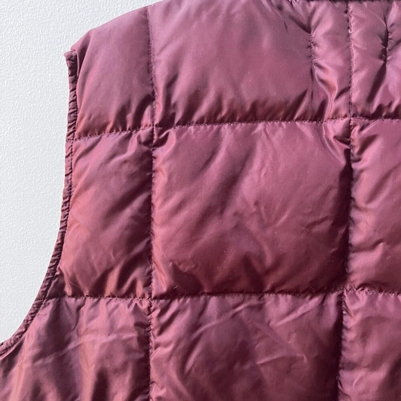 Lands End Burgundy Red Puffer Vest Mens Sz Large Goosedown Insulated Winter - Picture 9 of 11